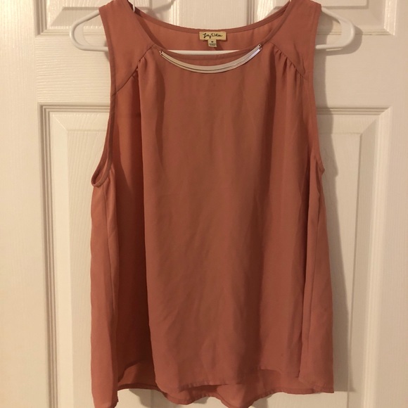 Terra-cotta/Orange Tank Top with Accent - Picture 1 of 3